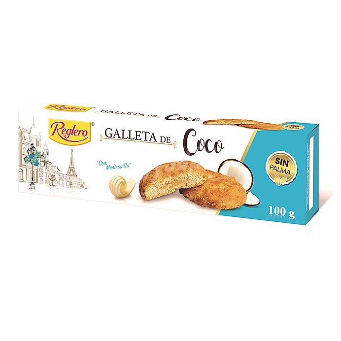 Reglero Galletas de mantequilla rellenas de coco reglero