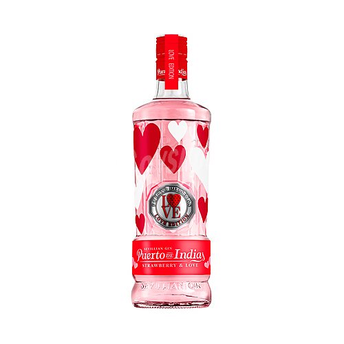 Puerto DE indias Ginebra con sabor a fresa, elaborada en Sevilla puerto DE indias Strawberry & love