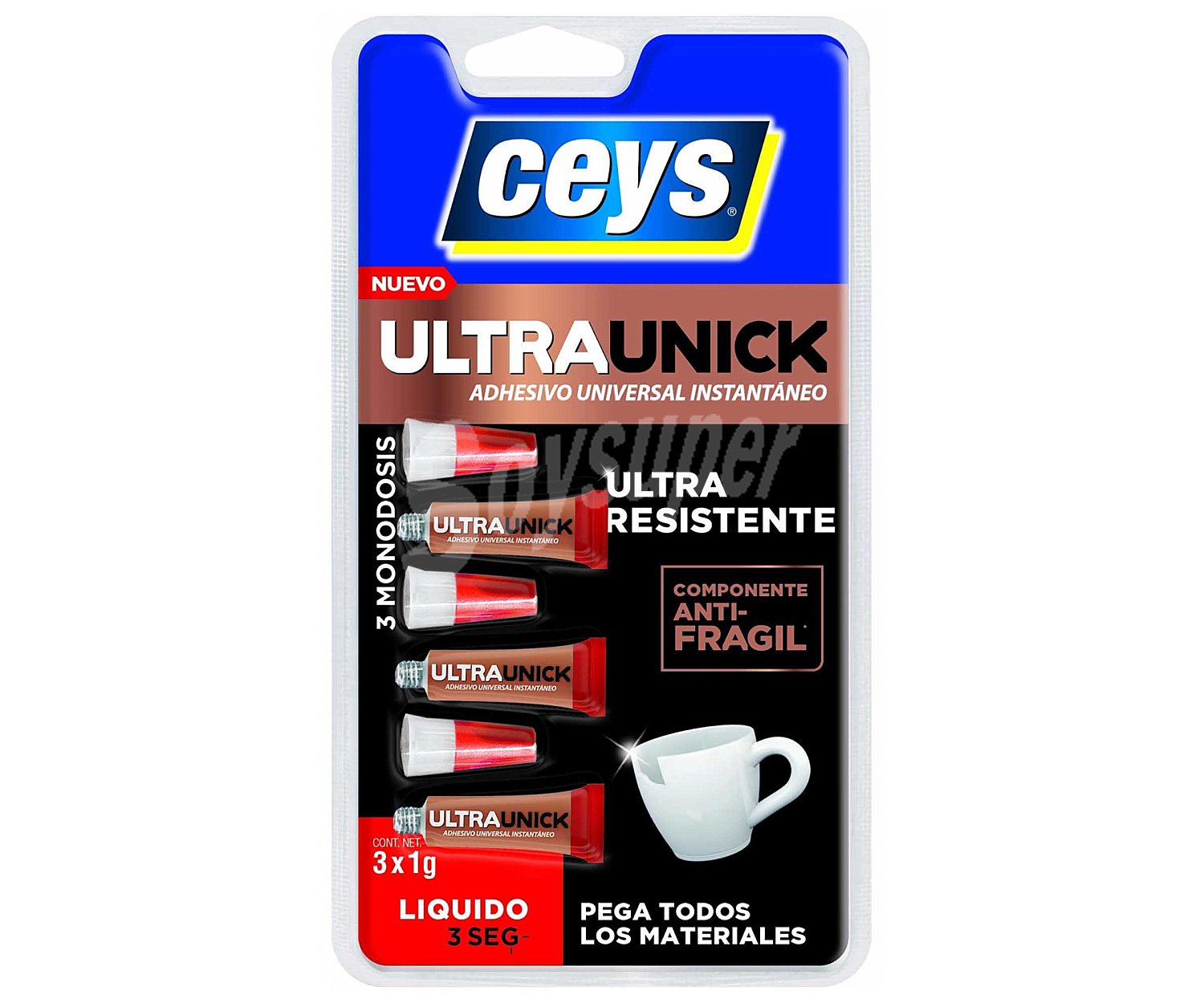 Pegamentos instantáneos ceys ultraunick, 3x1g