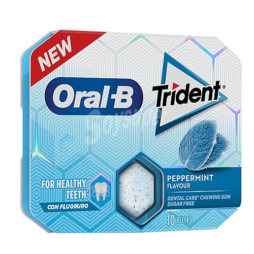 Trident Chicles de menta en grageas trident oral B