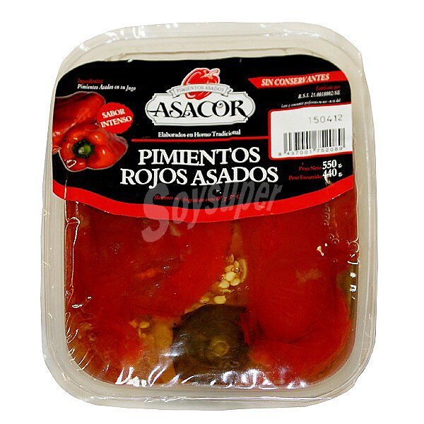 Pimientos rojos enteros asados