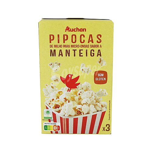 Producto alcampo Palomitas de maíz para microondas sabor mantequilla producto alcampo