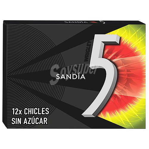 Five Chicles de sandía (sin azucar) five turbulence áminas de chicle, 29 G