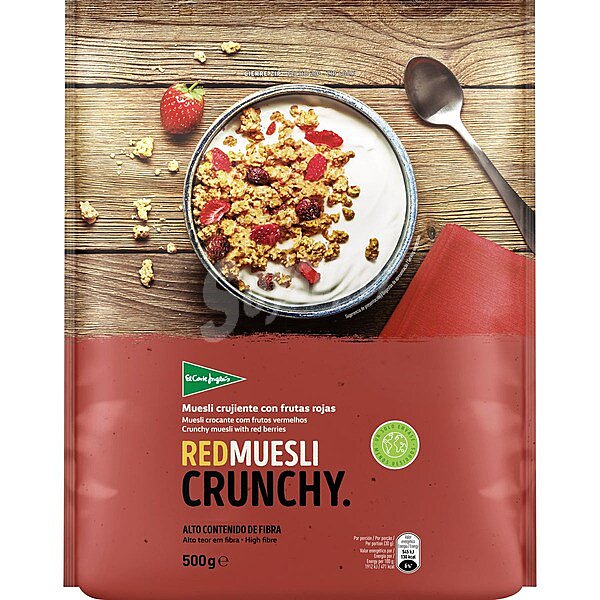 muesli crujiente con frutas rojas 