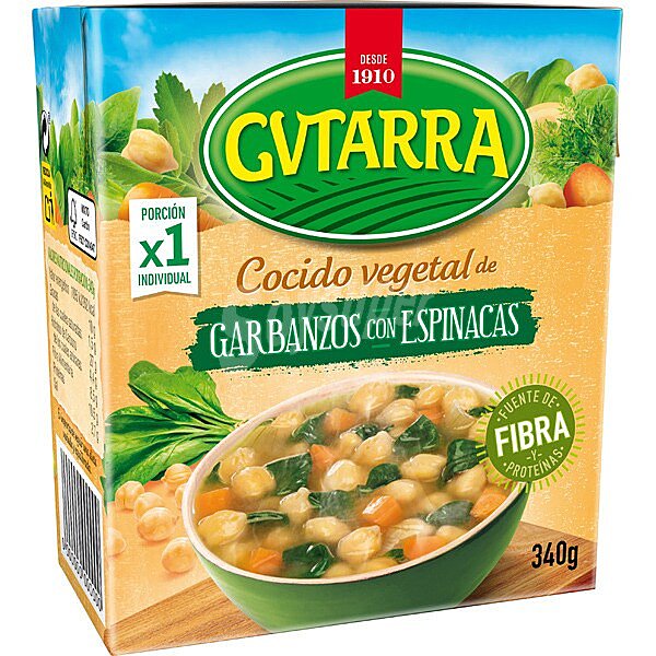 Cocido Vegetal de garbanzos con espinacas