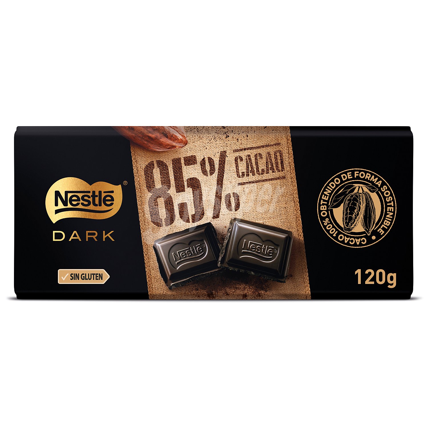 Chocolate negro 85% tableta 120 gr