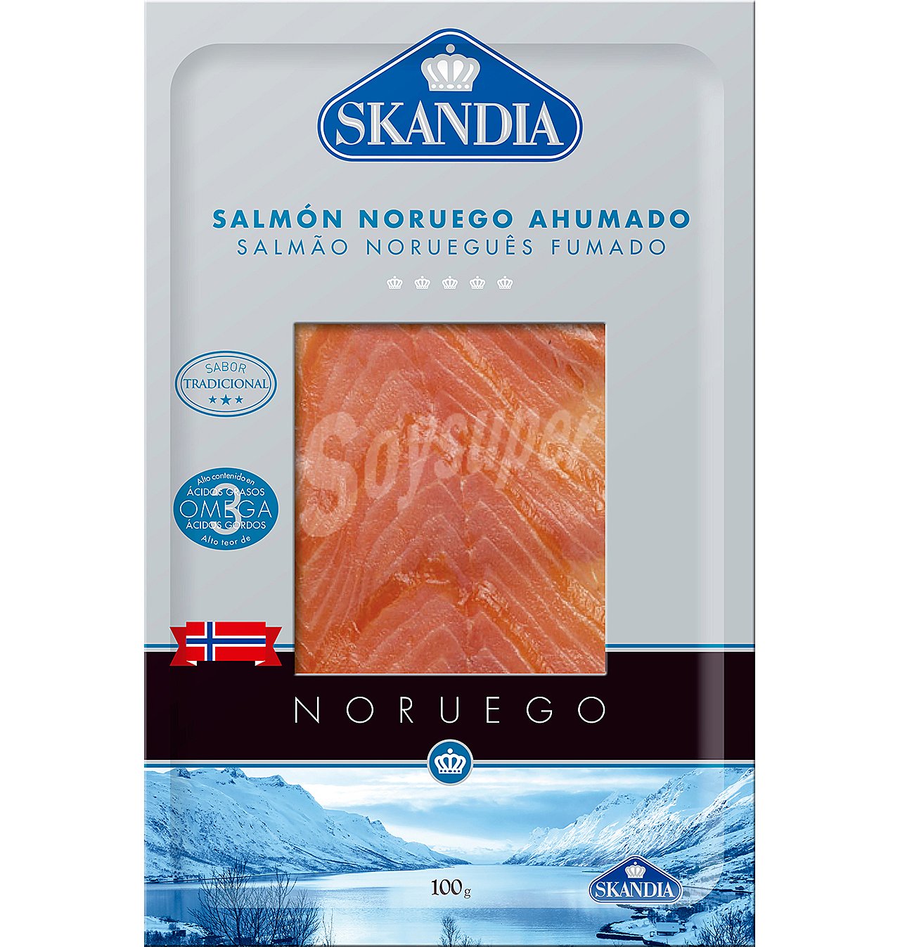 Salmón skandia ahumado noruego