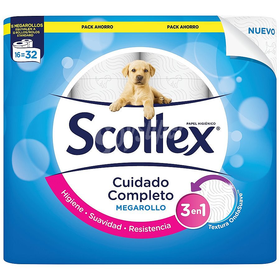 Scottex Papel higiénico Megarollo con toque de algodòn scottex