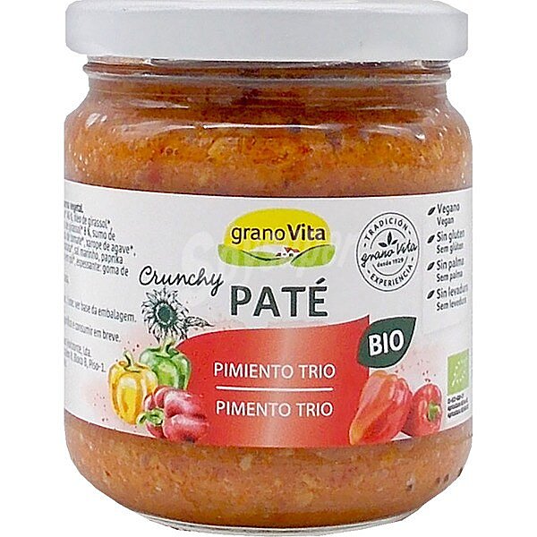 Paté ecológico de trío de pimientos