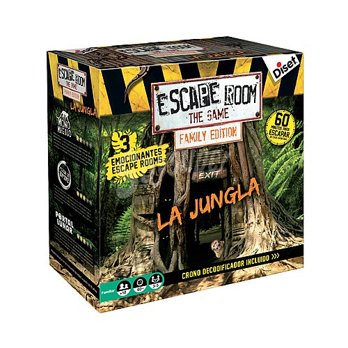 Juego de mesa de lógica y deducción Escape Room Family Edition La jungla, de 3 a jugadores, diset.