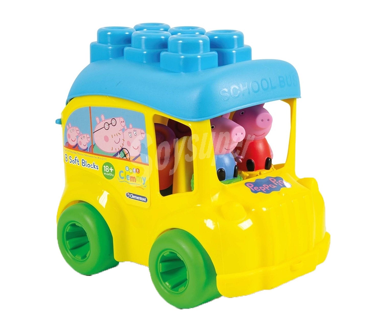 Autobús Peppa Pig con figuras y piezas encajables, clementoni.