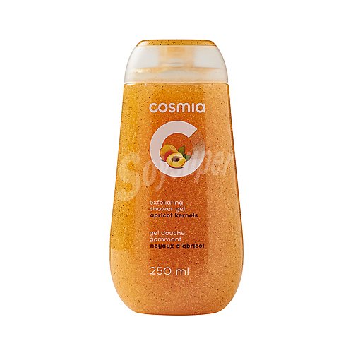 Cosmia Gel exfoliante para ducha o baño, con huesos de albaricoque cosmia