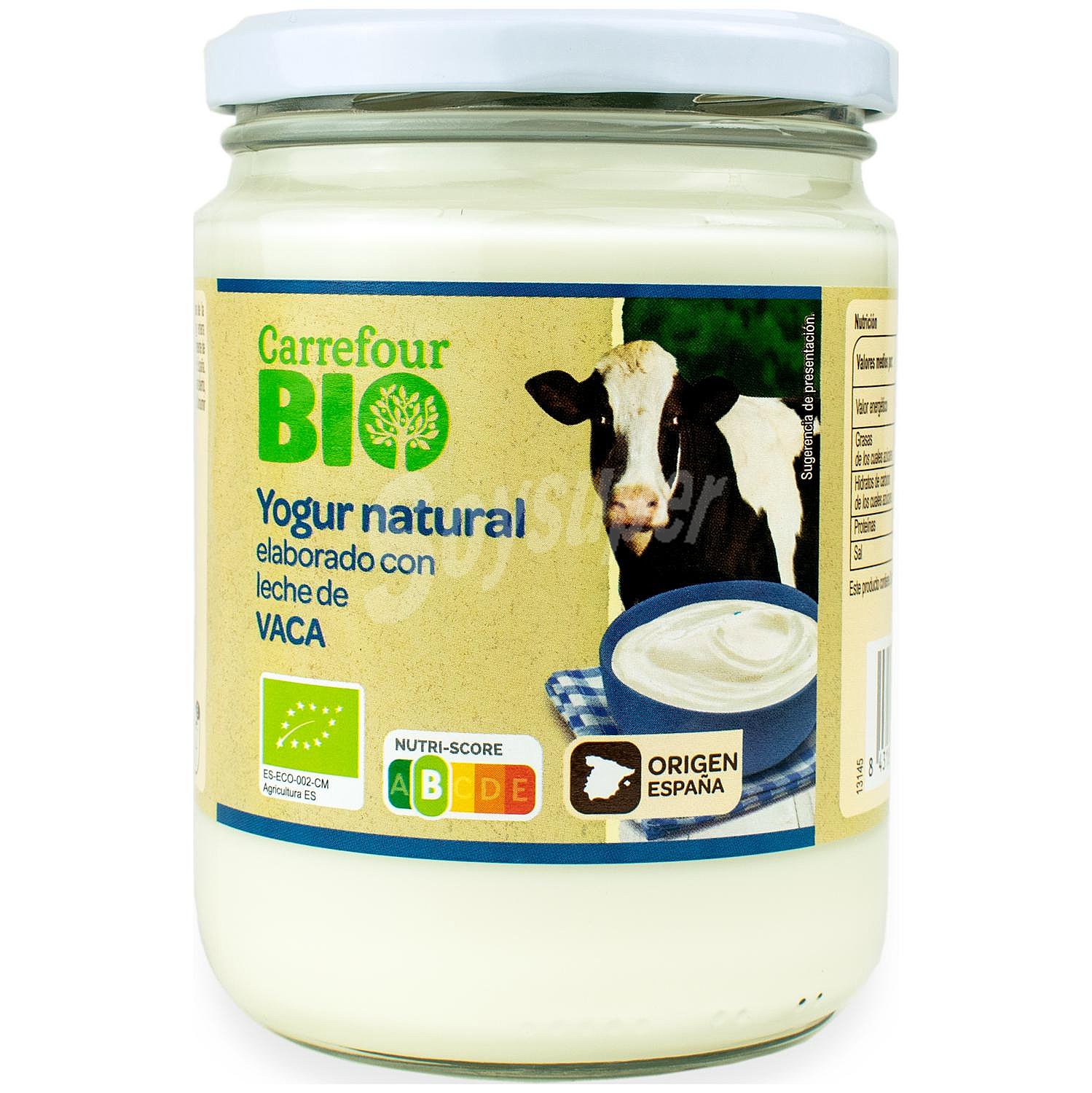 Yogur natural con leche de vaca ecológica Carrefour Bio