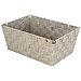 Cesta trenzada de poliproileno y acero color beige, 33x14x23 cm. actuel.