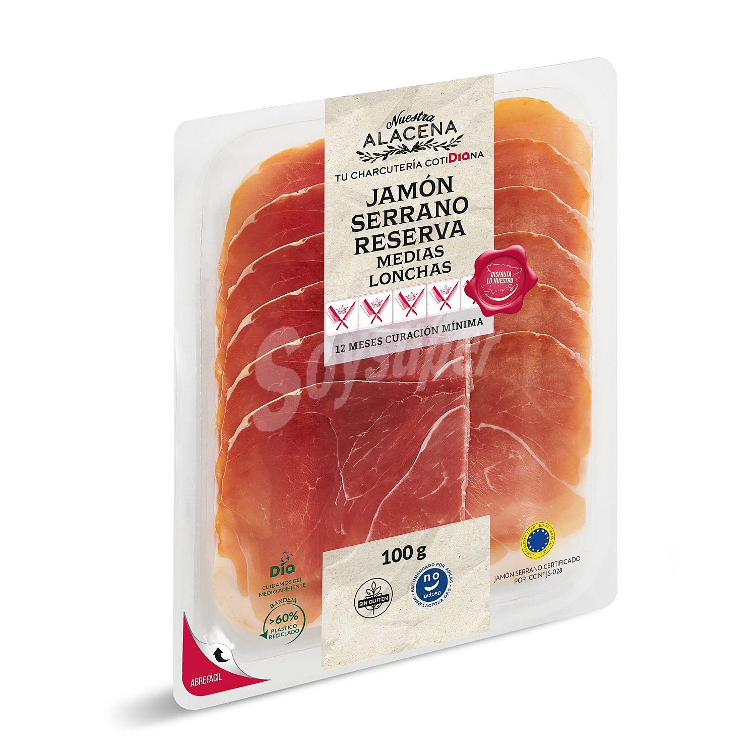 Jamón serrano reserva medias lonchas Nuestra Alacena