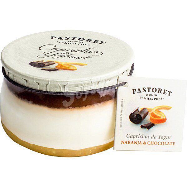 Caprichos de yogur con naranja y chocolate Pastoret sin gluten