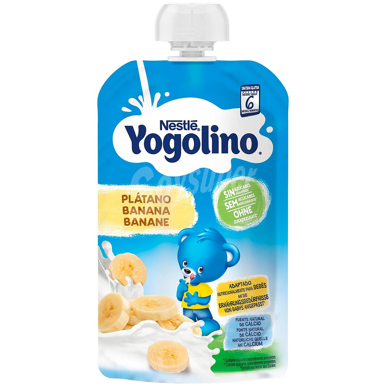 Bolsita de plátano desde 6 meses Nestlé Yogolino sin gluten