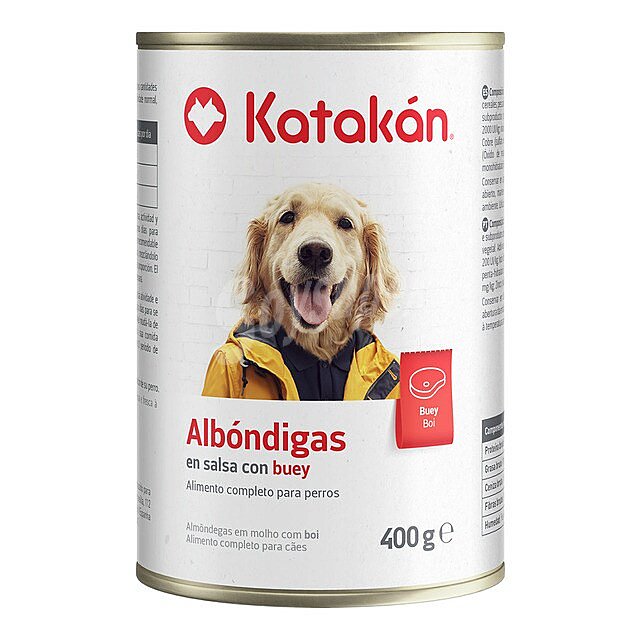 Comida húmeda para perros adultos Katakán albondigas en salsa con buey