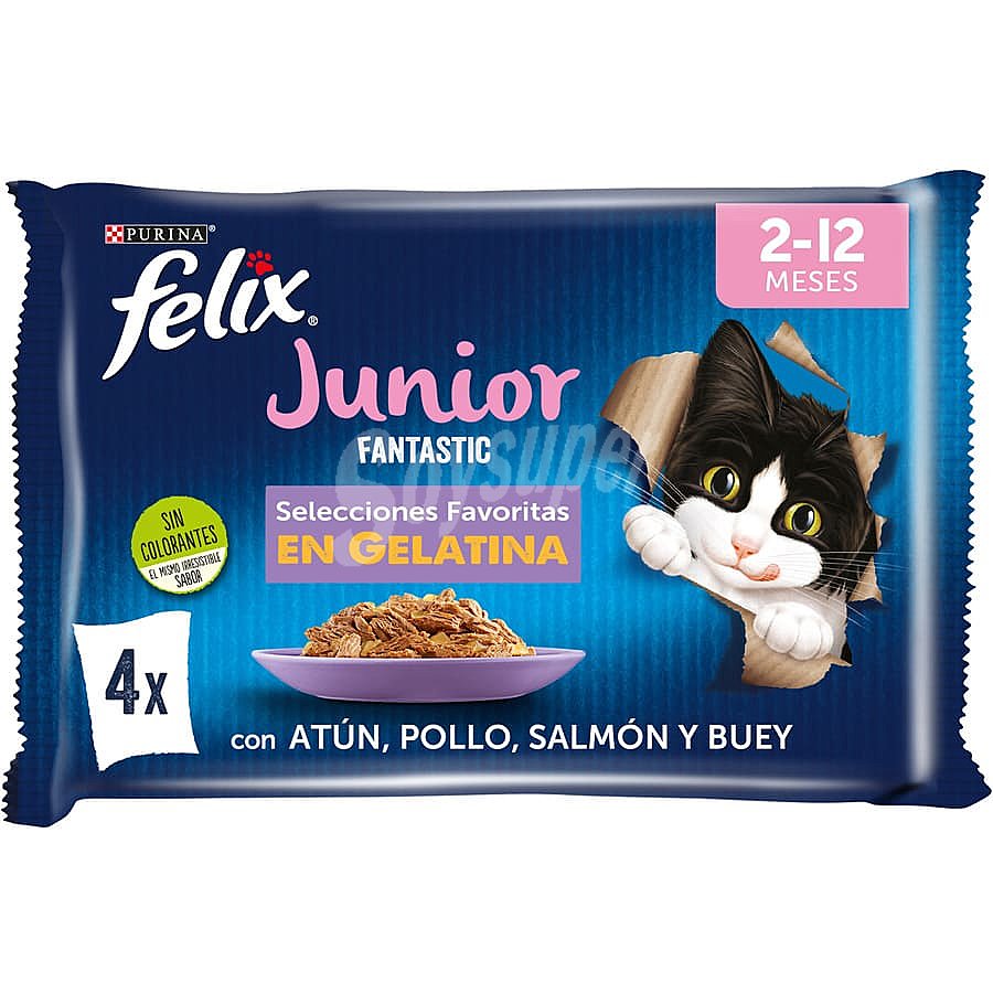 Felix Comida para gatos junior húmeda mix grill felix fantastic