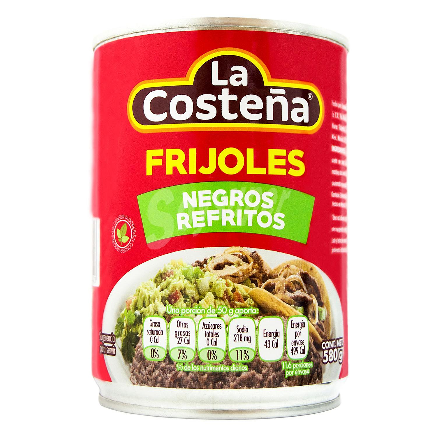 Frijoles negros refritos La Costeña