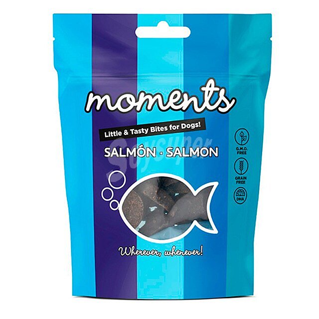 Grain free snacks semihúmedos para perros con salmón