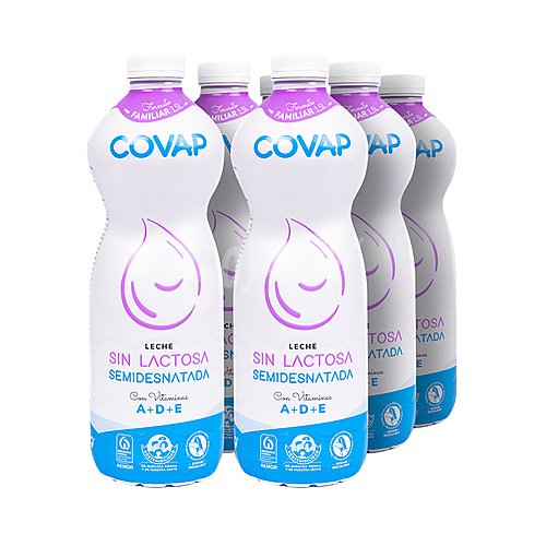 Covap Leche de vaca semidesnatada y sin lactosa, de origen 100% español covap