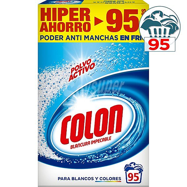 Detergente máquina polvo activo para ropa blanca y de color