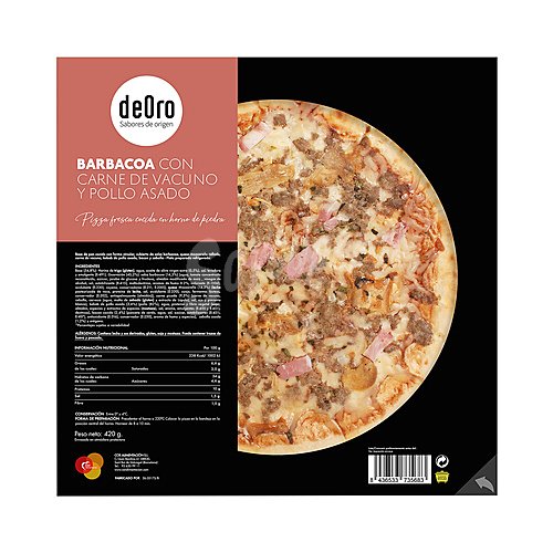 Deoro Pizza barbacoa con carne de vacuno y pollo asado deoro