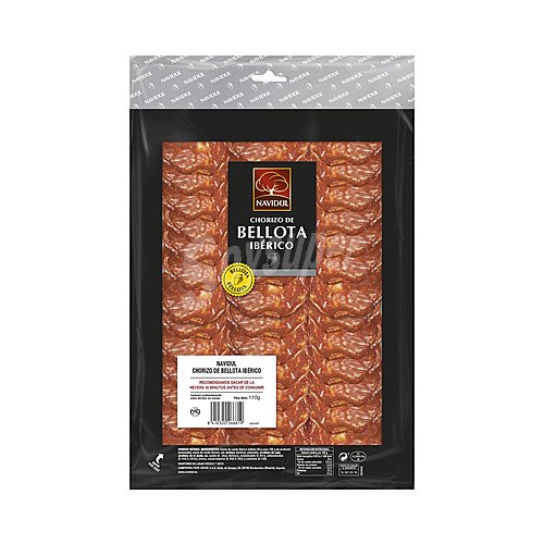 Navidul Chorizo de bellota ibérico, sin gluten y cortado en finas lonchas navidul