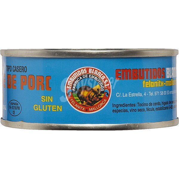 Paté de hígado de cerdo sin gluten