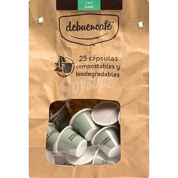 Café suave en cápsulas compatibles con máquinas Nespresso biodegradables y compostables