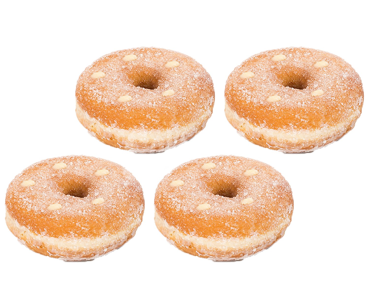 Rosquillas de azúcar rellenas de crema, 4uds, 300g.