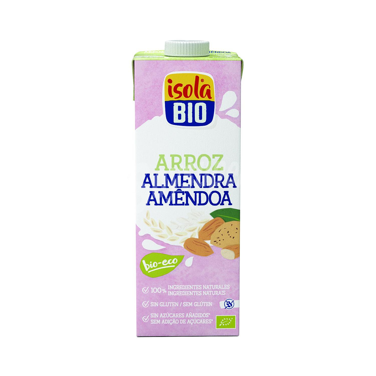 Bebida de arroz y almendra ecológica Isola Bio sin gluten