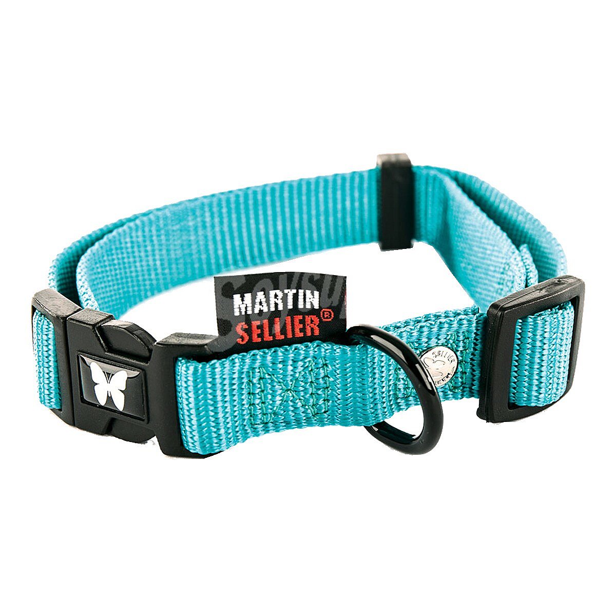 Collar nylon para perro color turquesa 16mm-30/45cm