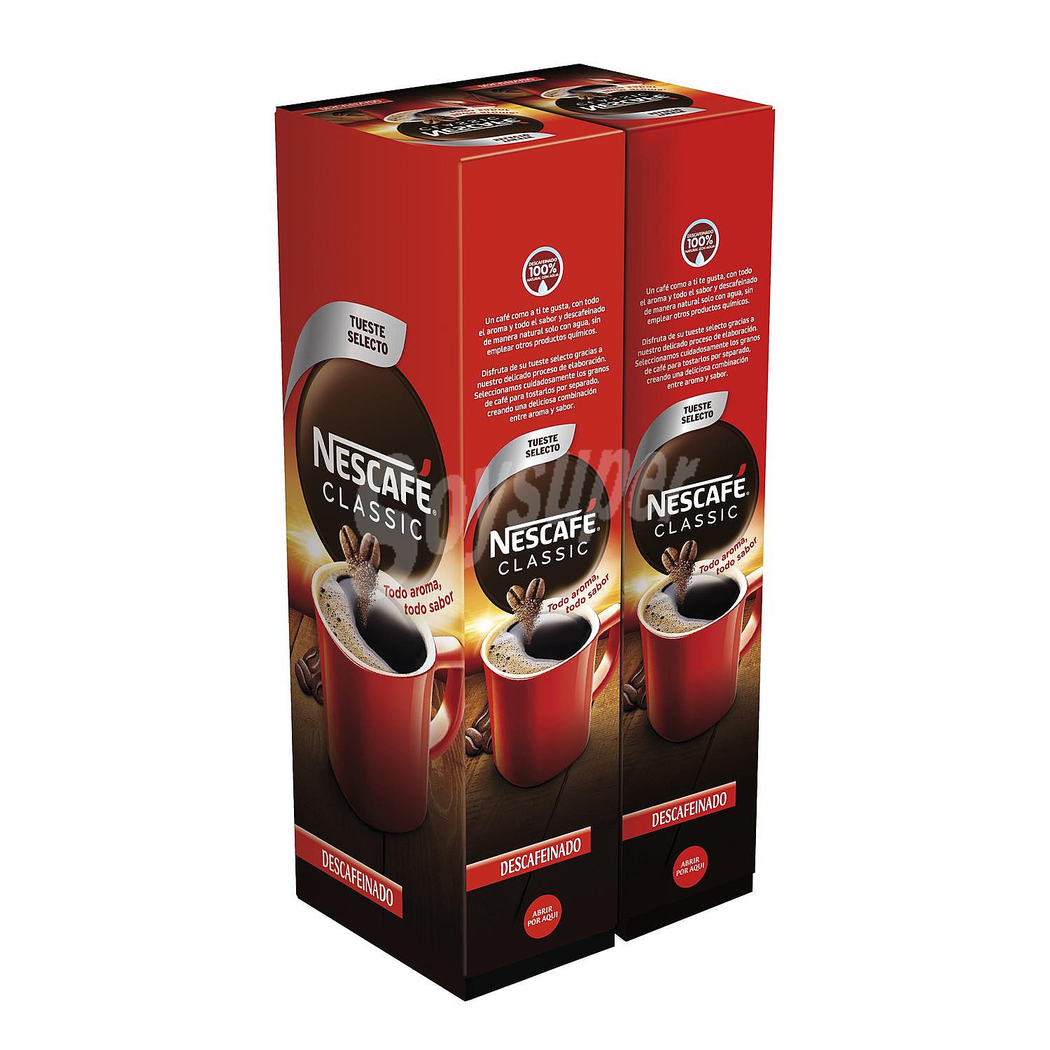 Café soluble descafeinado en sobres Nescafé Classic