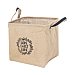 Cesta de tela yute color beige con asas y decorado Home, sweet home, 30x30x30 cm. actuel