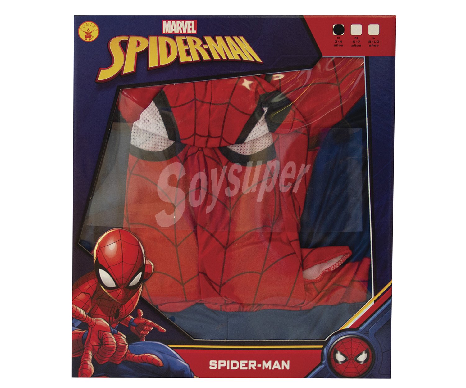 Disrfaz de Spiderman con jumpsuit y máscara, talla M, MARVEL.