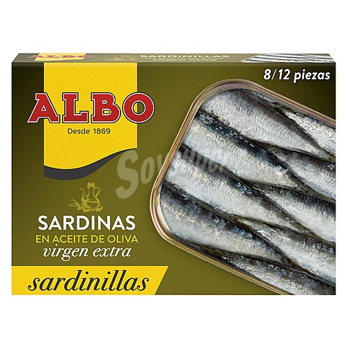 Albo Sardinillas en aceite de oliva virgen extra 8/12 piezas albo