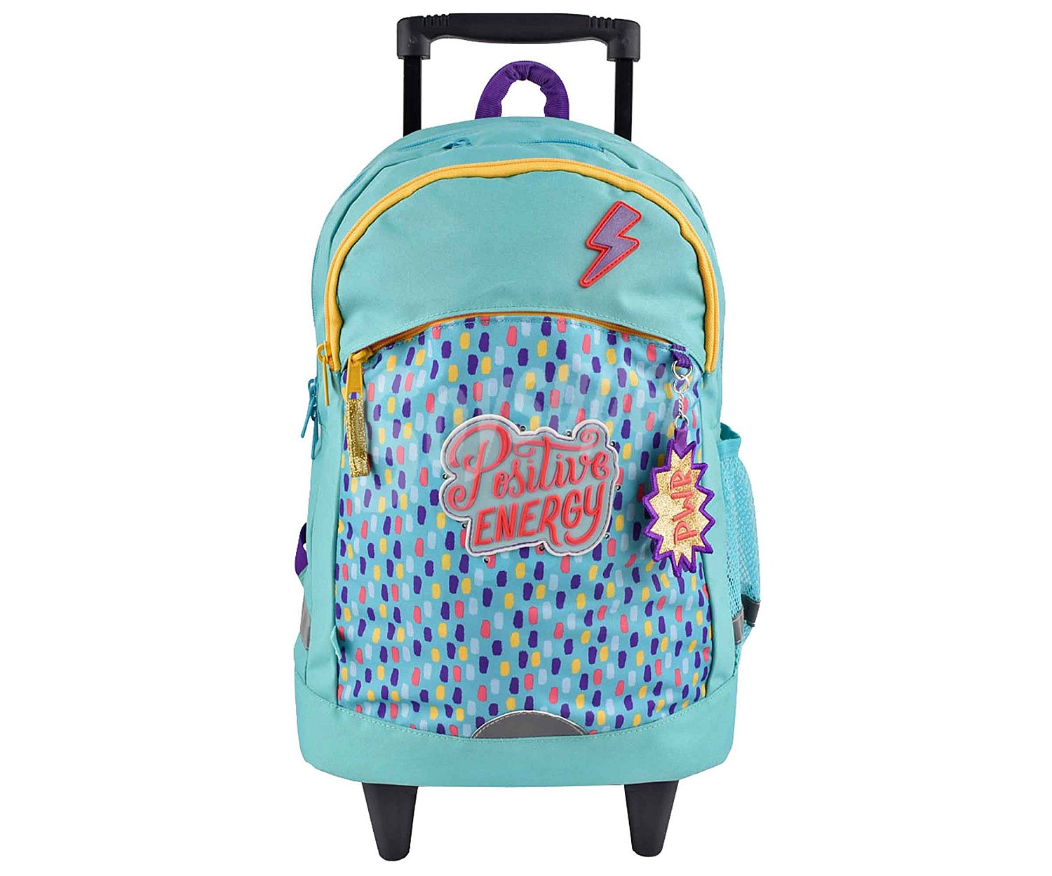 Mochila infantil tipo trolley con ruedas y 2 grandes compartimentos + bolsillo frontal,