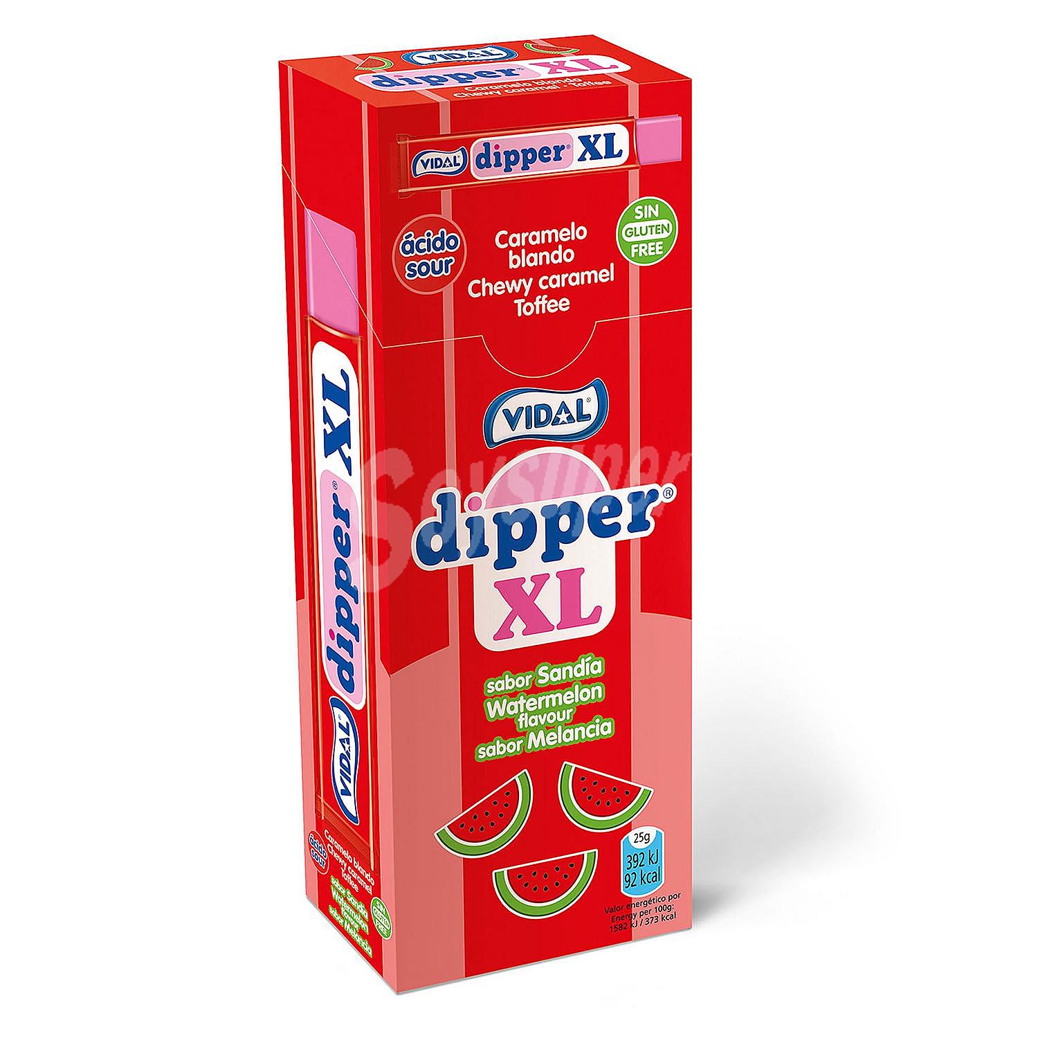 Caramelos blanco sabor sandía Dipper XL Vidal sin gluten