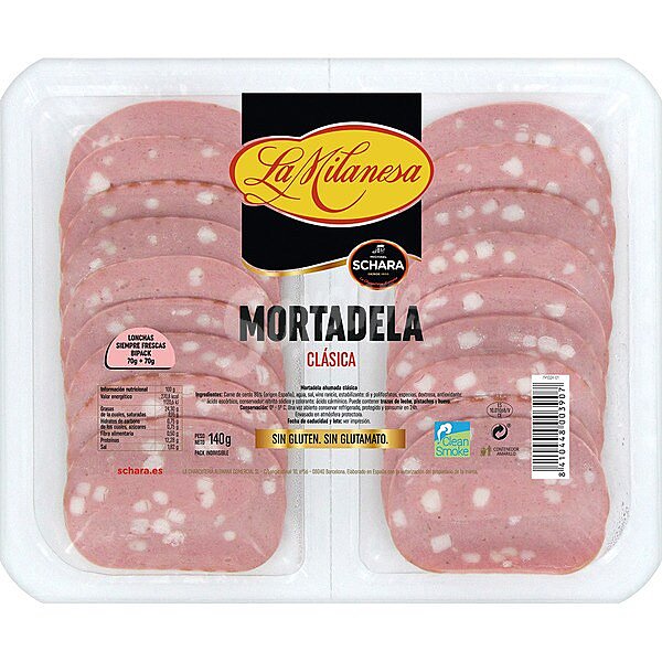 La Milanesa mortadela clásica en lonchas sin gluten pack 2 x 70 G