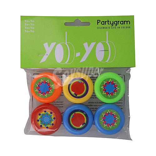 Pack de 6 yo-yo para relleno de piñatas, PARTYGRAM.