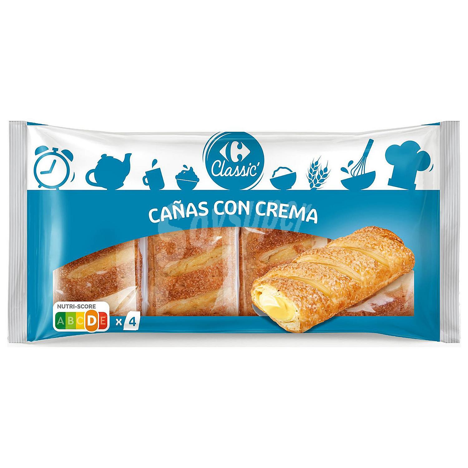 Cañas rellenas de crema Classic' Carrefour