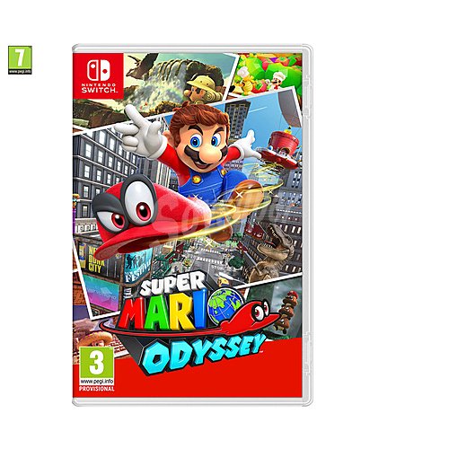 Videojuego Super Mario Odyssey para Nintendo Switch. Género: Plataforma. PEGI:+7