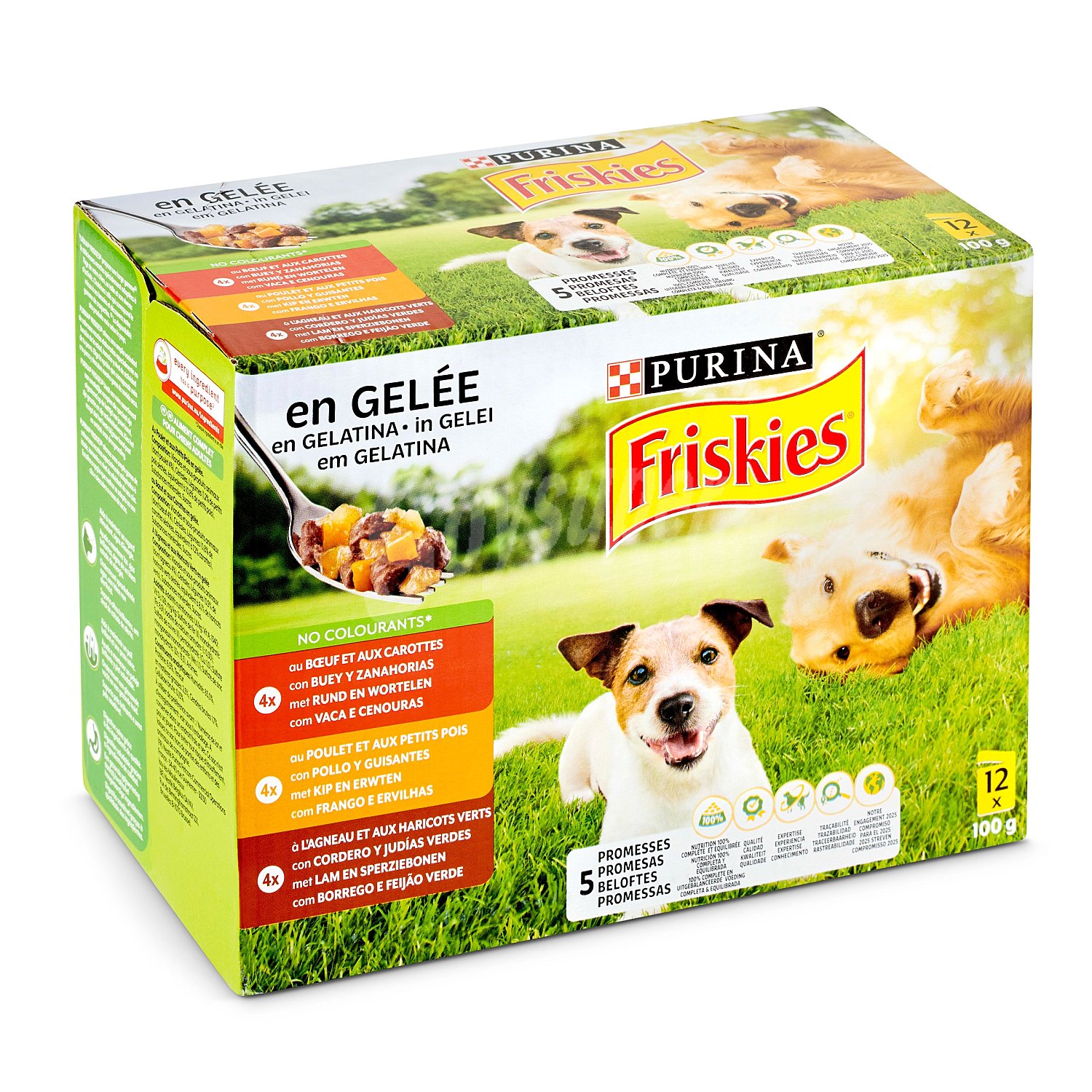 Alimento húmedo , gelatina para perros friskies purin