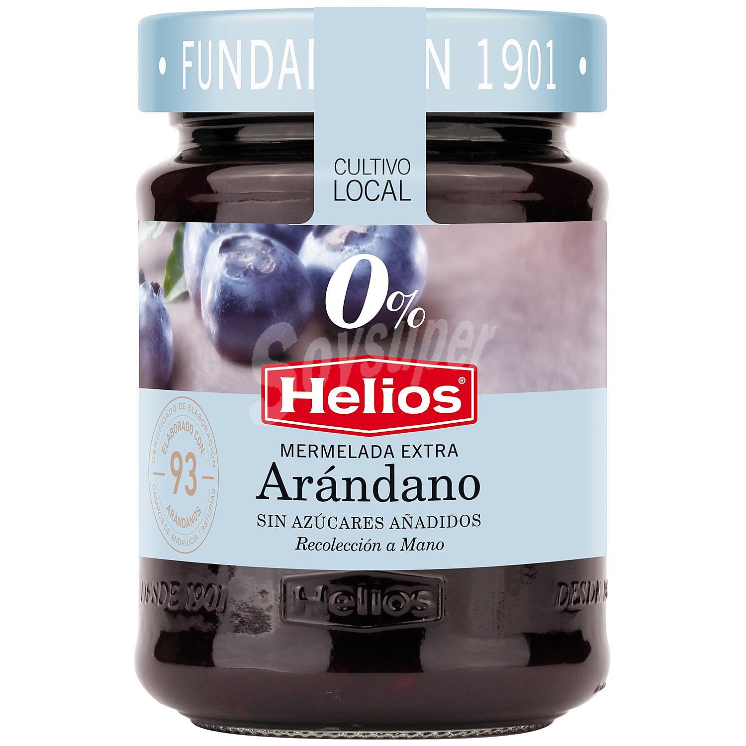 Mermelada de arándano sin azúcar añadido categoría extra Helios sin gluten