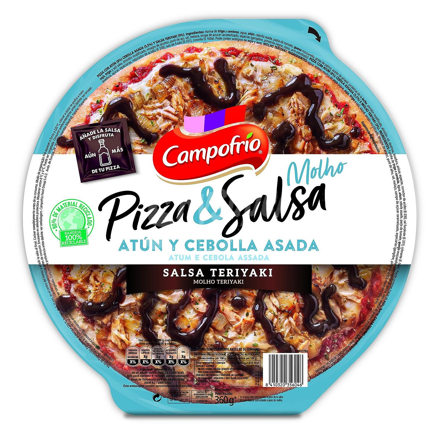 Pizza de atún, cebolla asada y salsa teriyaki Pizza & Salsa Campofrio