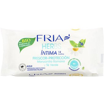 Fria Bío Herbs toallita frescor protección 100% algodón biológico con manzanilla romana y té verde 100% algodón biológico