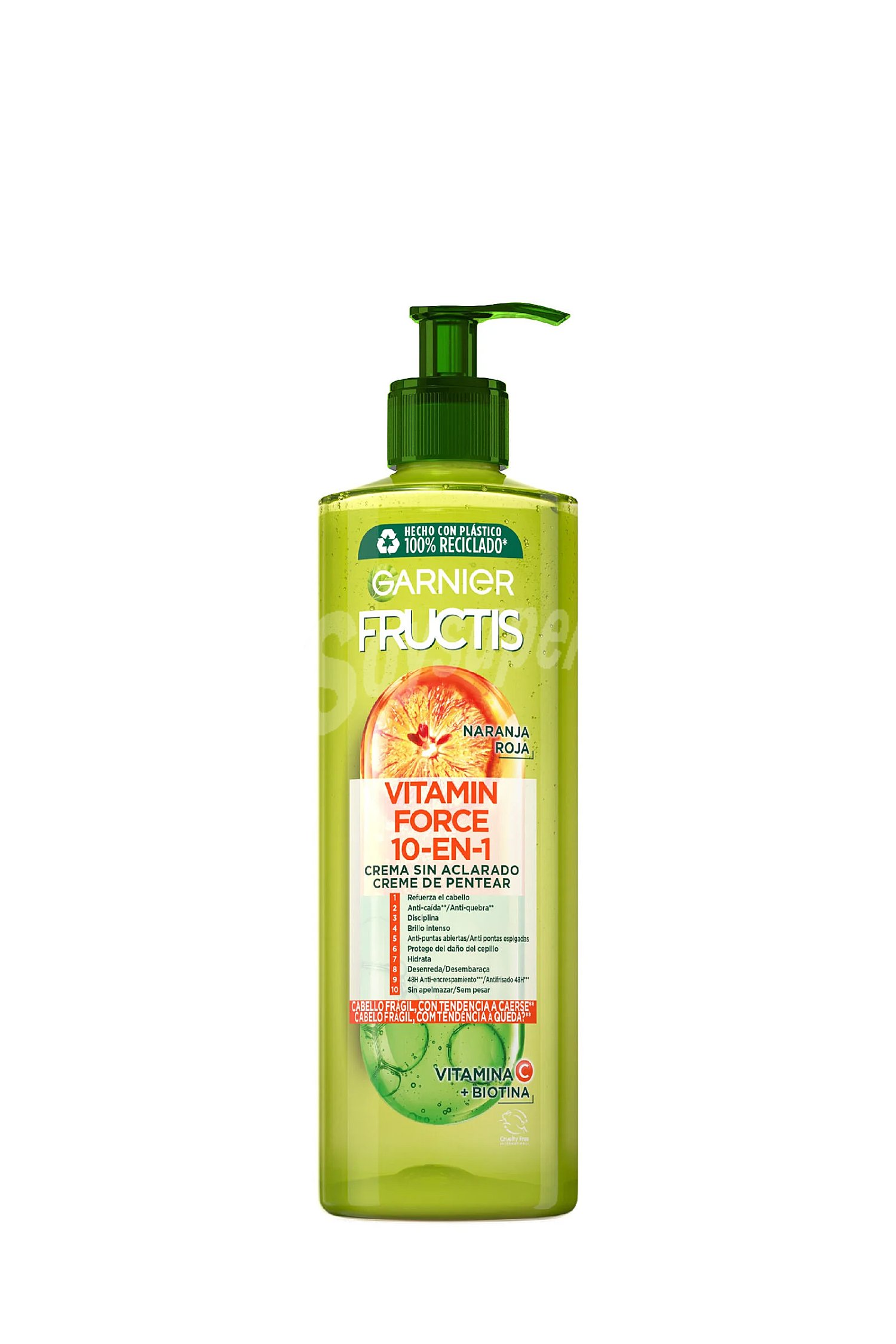 Acondicionador sin aclarado para cabello frágil con tendencia a caerse vitamin force