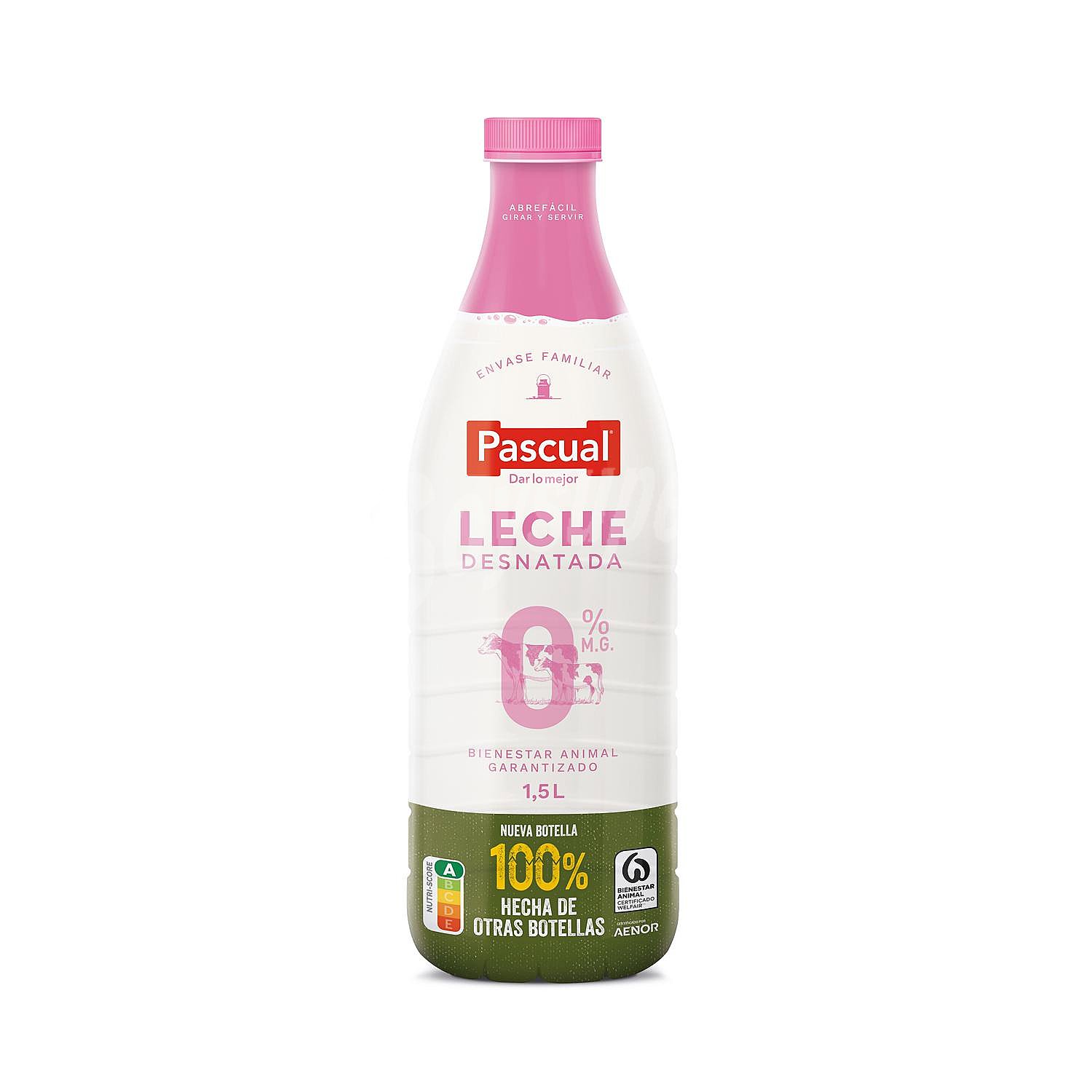 Leche desnatada 0% MG Pascual